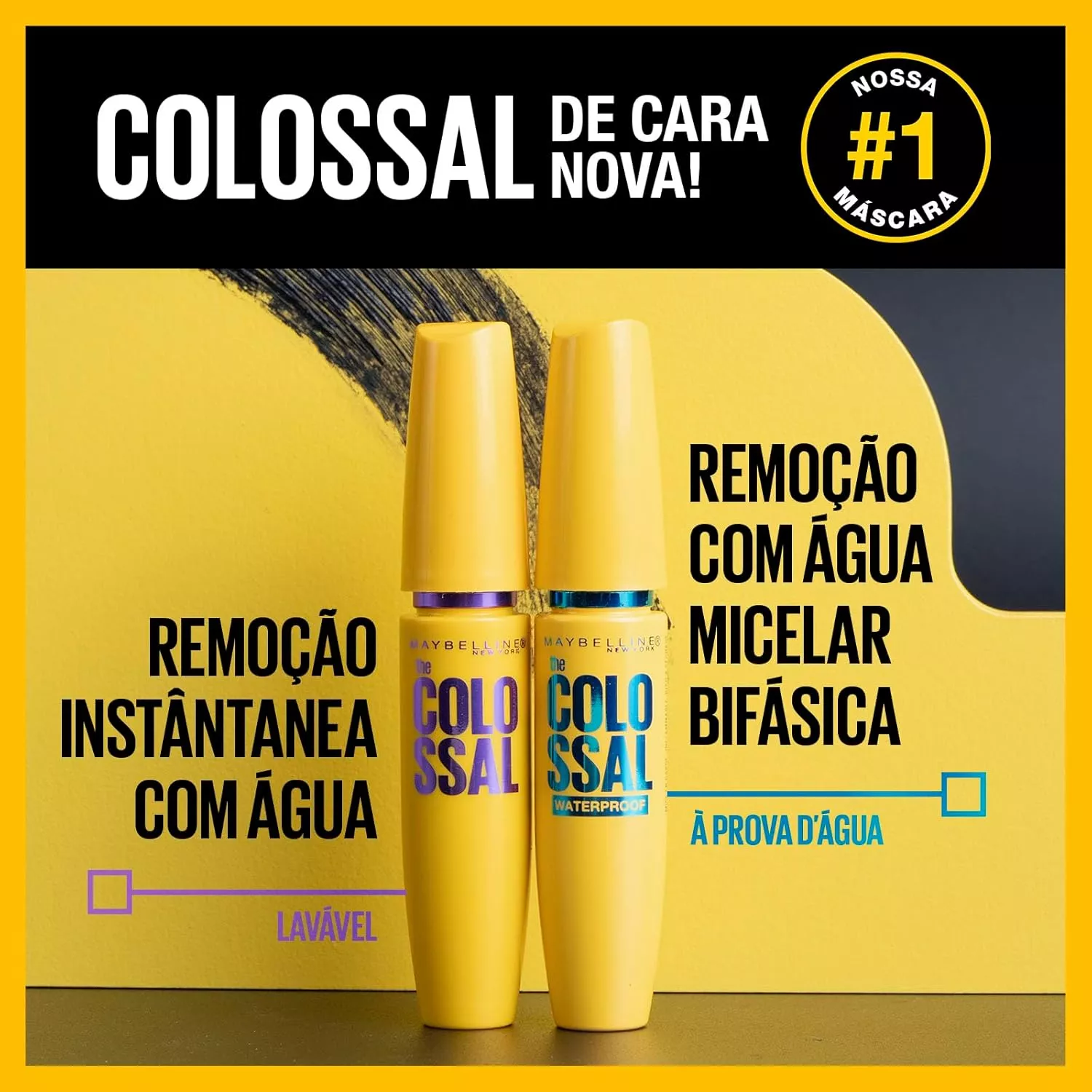 Maybelline NY Máscara de Cílios The Colossal Volume Express Lavável Preto, 9.2ml