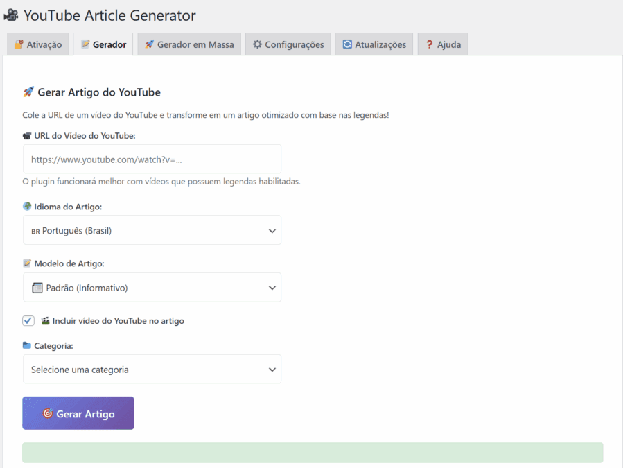 YouTube Article Generator